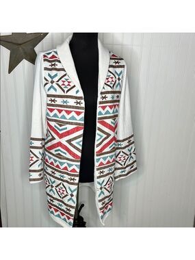 Savanna Jane Tribal Pattern Open Cardigan Size Small